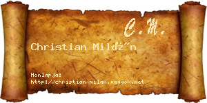 Christian Milán névjegykártya